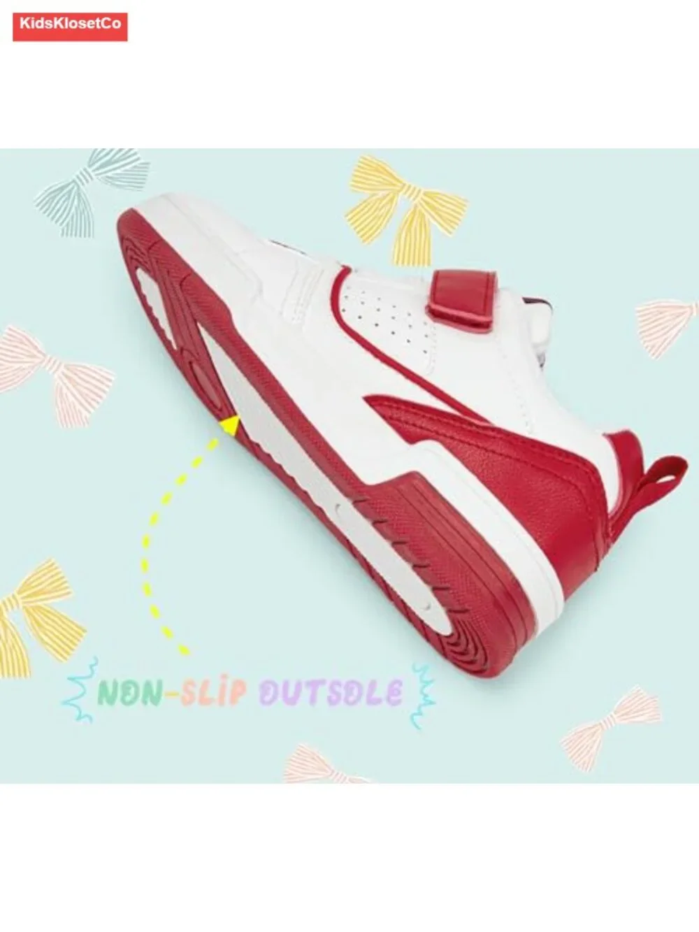 Vegan Leather Slip On Sneaker with Hook-and-Loop Strap for Kids